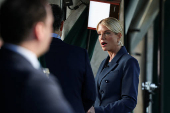 U.S. Attorney General Pam Bondi does an interview, outside the White House
