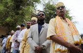 People have their biometrics recorded during voter registration, in Mogadishu