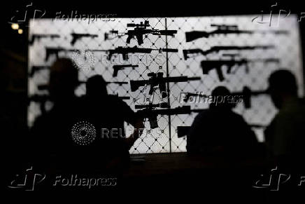 FILE PHOTO: AR-15 rifles are displayed in Dallas, Texas