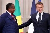 Congolese President Denis Sassou Nguesso visits Elysee Palace in Paris