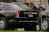 U.S. President Donald Trump departs the White House, in Washington