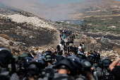 Ceasefire line between Israeli-occupied Golan Heights and Syria
