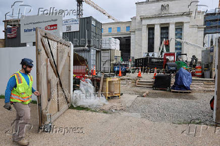 Construction work continues on the U.S. Federal Reserve building campus in Washington