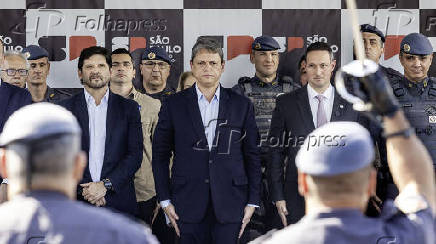 Tarcisio durate inauguração de distrito policial em Sorocaba