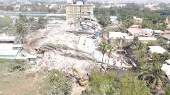 Aerial video from Myanmar shows flattened building after earthquake