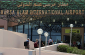 Tourists walk outside Marsa Alam International Airport at southern Egypt's Red Sea coast in Marsa Alam
