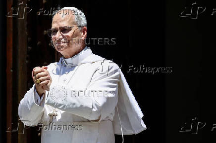 Pope Leo XIV leads the Angelus prayer in Castel Gandolfo