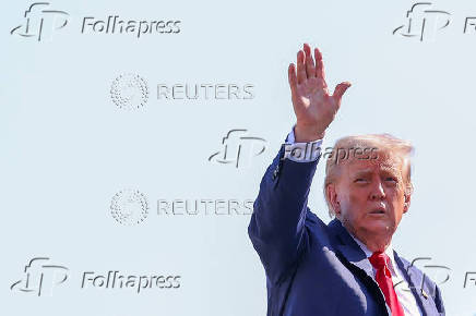 U.S. President Donald Trump departs for Scotland