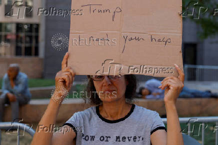 Protest against U.S. Immigration and Customs Enforcement (ICE) outside the U.S. immigration court in Manhattan, New York City