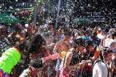 Revellers celebrate New Year Water Festival in Bangkok