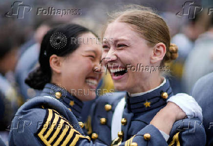 Commencement ceremony at West Point Military Academy in West Point, New York