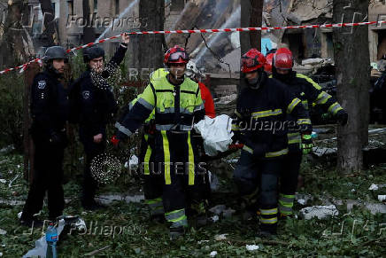 Aftermath of Russian drone and missile strikes, amid Russia's attack on Ukraine, in Kyiv