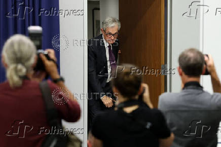 U.S. Federal Reserve Chair Jerome Powell holds a press conference, in Washington