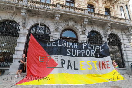Protest in Brussels as Belgian MPs prepare for Gaza debate