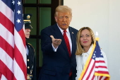 Italian Prime Minister Giorgia Meloni meets with US President Donald Trump in Washington