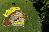Floral portrait of Boleslaw I the Brave marks his 1000th coronation anniversary in Poznan
