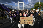Protest against draft transparency law held in Budapest