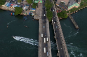A drone view of Lagos Island