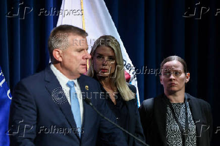 U.S. Attorney General Pam Bondi and acting Drug Enforcement Administrator (DEA) Robert Murphy hold a press conference, in Arlington