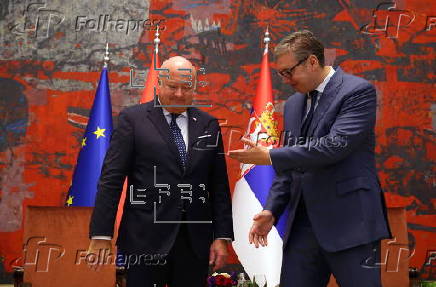 Austria's Chancellor Christian Stocker visits Serbia