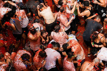 The annual 'La Tomatina' food fight festival, in Bunol
