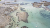 Vista aérea da praia de Moreré, na ilha de Boipeba (BA)