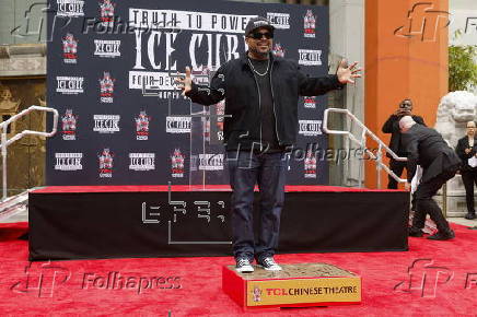 Ice Cube is honored at handprint and footprint ceremony in Los Angeles