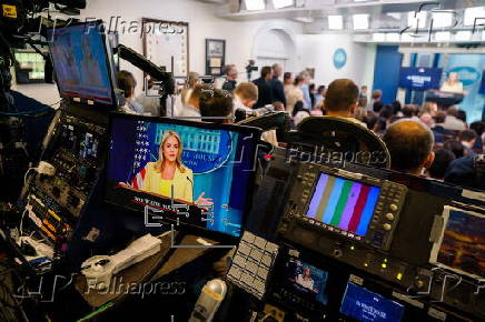 White House Press Secretary Leavitt addresses reporters in Washington, DC