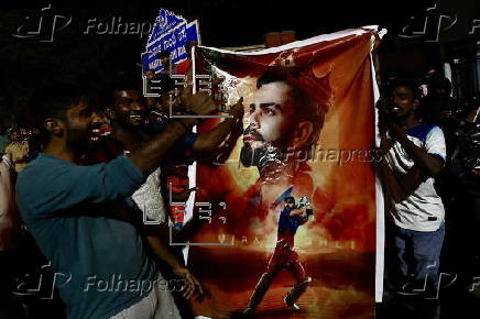 RCB fans celebrate winning the cricket league in Bangalore