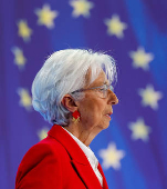 European Central Bank President Christine Lagarde addresses the media in Frankfurt