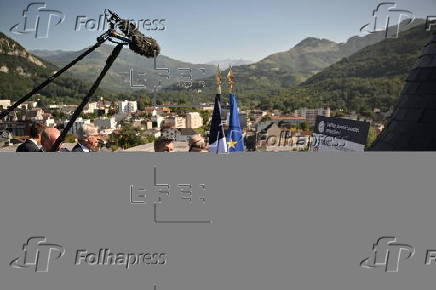 French President Macron visits Lourdes