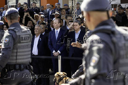 Tarcisio durate inauguração de distrito policial em Sorocaba