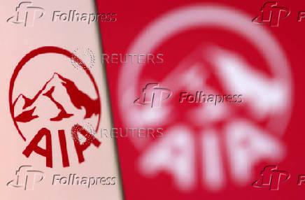 FILE PHOTO: Illustration shows smartphone with AIA Group's logo displayed
