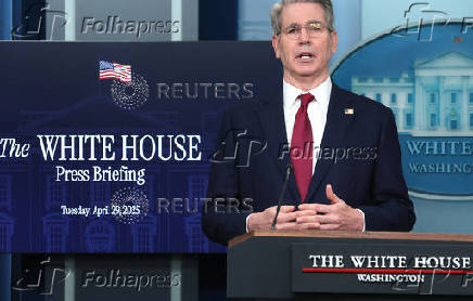White House Press Secretary Leavitt holds a briefing at the White House in Washington, U.S.