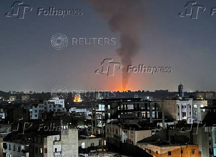 FILE PHOTO: Smoke rises in the sky following U.S-led airstrikes in Sanaa