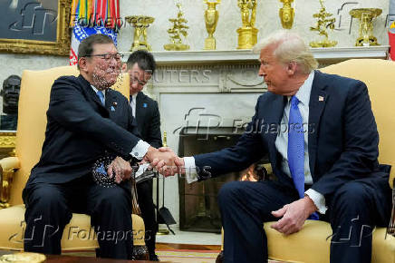 FILE PHOTO: U.S. President Donald Trump meets with Japan's Prime Minister Shigeru Ishiba at the White House