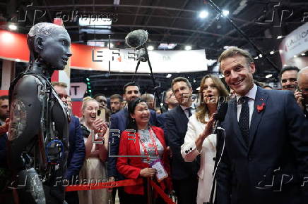 French President Macron visits VivaTech fair in Paris