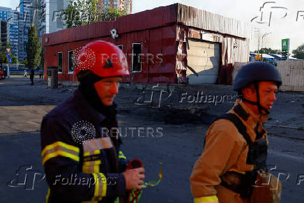 Aftermath of a Russian drone and missile attack in Kyiv