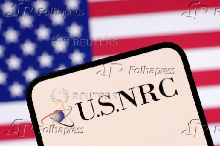 FILE PHOTO: Illustration shows United States Nuclear Regulatory Commission logo and U.S. flag