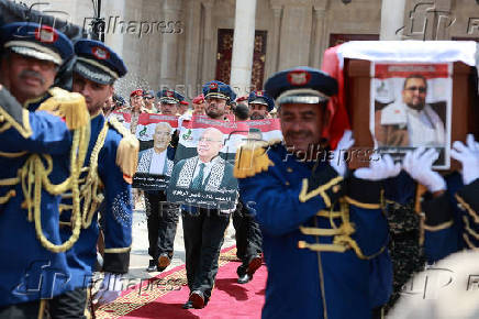 Funeral procession of Houthi government officials killed in an Israeli strike, in Sanaa