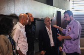 Chegada de Guilherme Boulos para sabatina Folha, UOL e RedeTV
