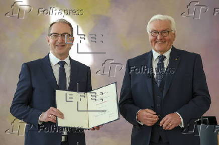 German cabinet members receive certificates of appointment at the Bellevue Palace in Berlin