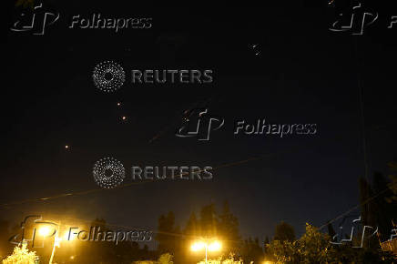 Missiles launched from Iran is seen from Jerusalem