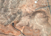 A satellite image shows damage to the tunnel entrances of the Isfahan Nuclear Technology Research Center