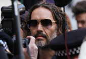 British actor and comedian Russell Brand appears at Westminster Magistrates' Court, in London