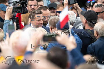 Presidential candidate Rafal Trzaskowskis campaigns in in Wloclawek