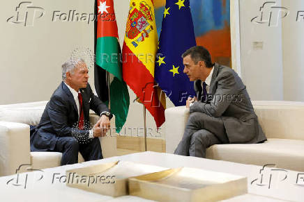 Spain?s PM Sanchez and Jordan's King Abdullah meet at Moncloa Palace in Madrid
