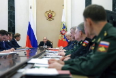A meeting to discuss the key parameters of the draft state armament programme for 2027-2036 at the Kremlin