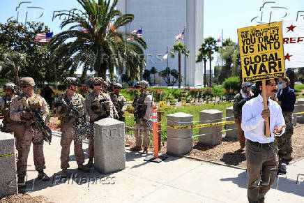 Demonstration against U.S. involvement with Israel in attacks on Iranian nuclear facilities, in Los Angeles