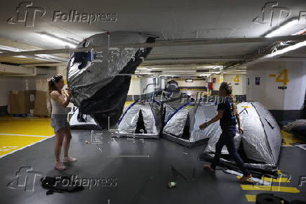 Last night in a Tel Aviv underground parking lot as ceasefire comes into effect